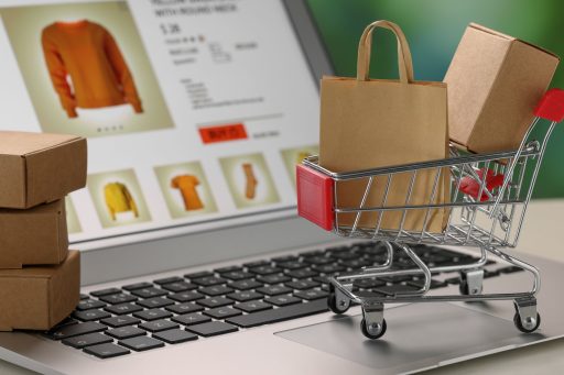 shopping onine using a laptop