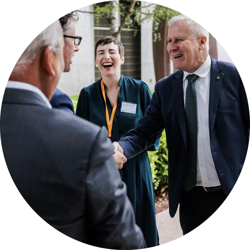 COBA staff shaking hands